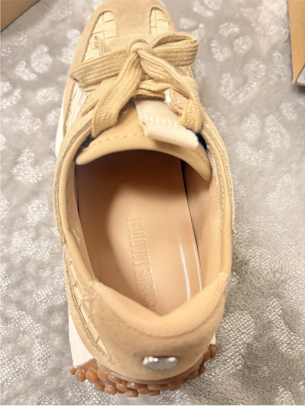 Steve Madden Campo Tan Multi Women’s Sz 10M Platform Sneaker - Picture 7 of 9